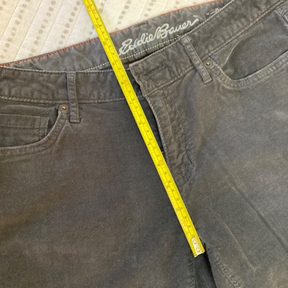 SALE! Eddie Bauer Charcoal Gray Corduroy Boyfriend Pants Classic Prep Academia 2 - Picture 4 of 8